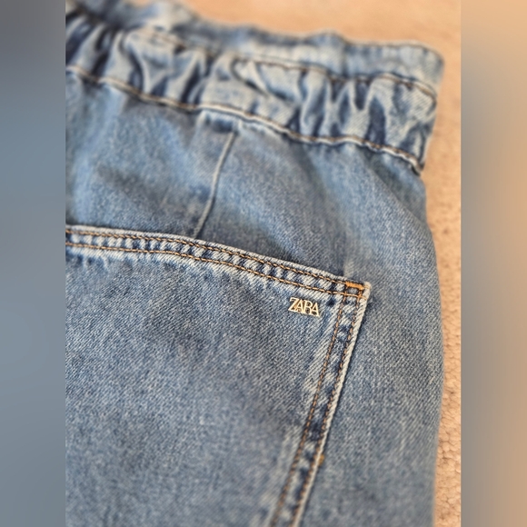 Womens Zara denim paperbag baggy fit jeans - Picture 10 of 14